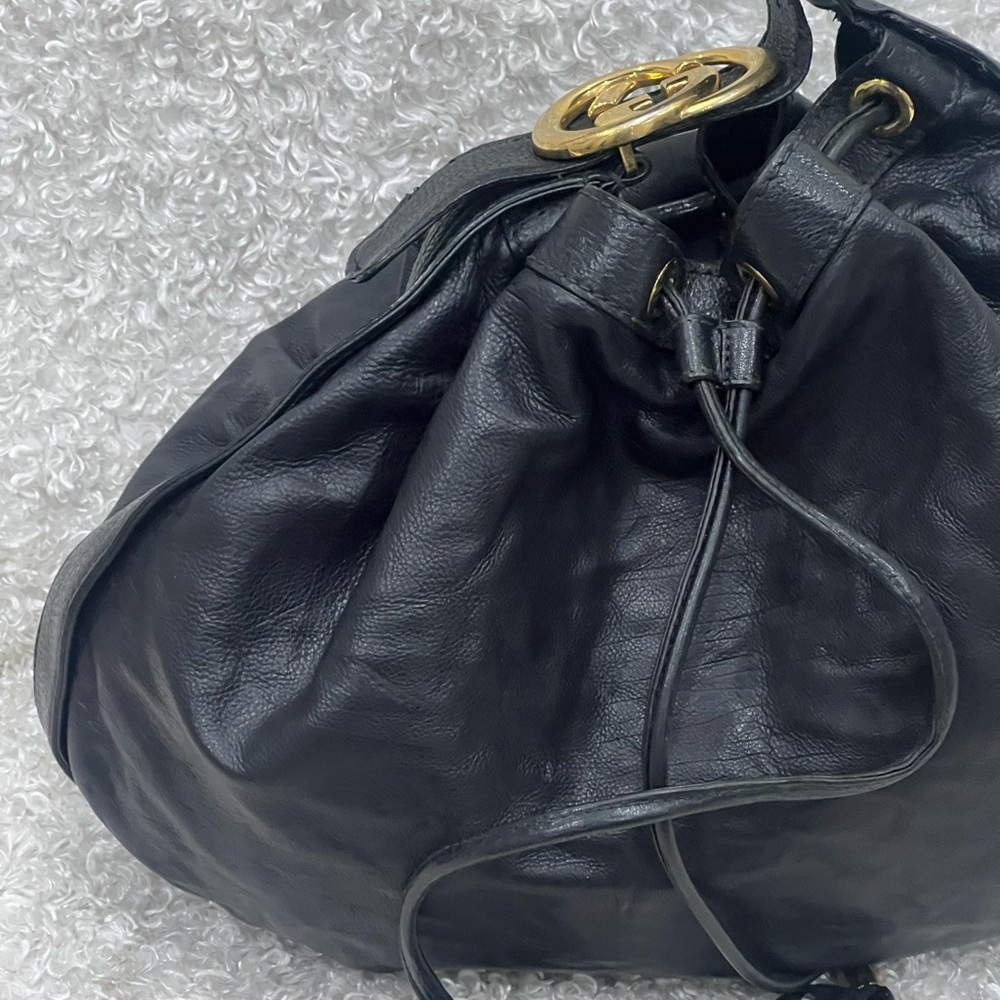 Gucci Leather Hobo Drawstring Shoulder Bag - Picture 3 of 14